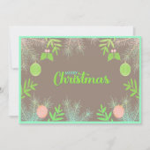 Moderne boho Merry Christmas botanische flat Feestdagenkaart (Voorkant)