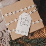 Moderne Boho Merry Christmas Family Gift Labels Cadeaulabel<br><div class="desc">Vier de vreugde van het seizoen met deze moderne boho Merry Christmas familie cadeau labels. Het unieke en chique bewerkbare script creëer is een vleugje charme en individualiteit. Het eenvoudige, elegante zwart-wit ontwerp, met een klassieke bohemian boog lijst, roept een grillige winterambiance op. Het minimale en delicate feestelijke lettertype voegt...</div>