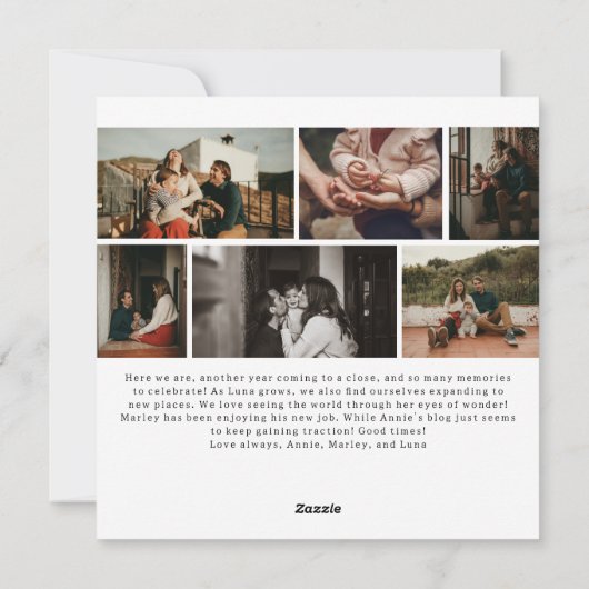 Moderne Boho Merry Seven Foto Kerstmis Feestdagenkaart (Achterkant)