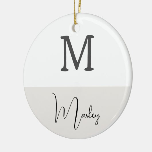 Moderne Boho met de naam Kerst Keramisch Ornament (Links)