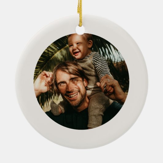 Moderne Boho met naam Foto Kerstmis Keramisch Ornament (Achterkant)