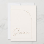 Moderne Boho Minimale Arch Tabel 7 Tabel Aantal Kaart (Voorkant)