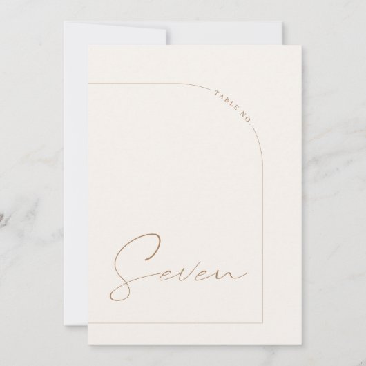 Moderne Boho Minimale Arch Tabel 7 Tabel Aantal Kaart (Achterkant)