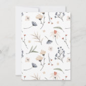 Moderne Boho Minimalistische Bloemrijke Script Bru Kaart (Achterkant)
