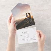 Moderne Boho-minimalistische foto in één uitnodigi All In One Uitnodiging (Afscheurbaar)