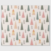 Moderne Boho minimalistische kerstboom Cadeaupapier (Vlak)