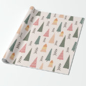 Moderne Boho minimalistische kerstboom Cadeaupapier (Uitgerold)