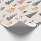 Moderne Boho minimalistische kerstboom Cadeaupapier (Hoek)