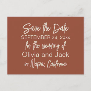Moderne Boho Minimalistische Terracotta Save the D Briefkaart