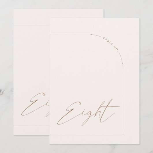 Moderne Boho-minimumaantal boogstralen Acht tabel Kaart (Voorkant / Achterkant)