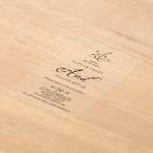 Moderne Boho Monogram Acryl Trouw Uitnodiging (Laagn)