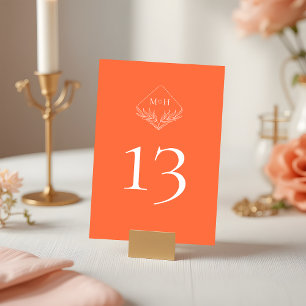 Moderne Boho Monogram Koraal Roze Sinaasappel Huwe Kaart