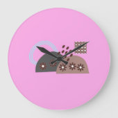 Moderne Boho Monogramed Grote Klok (Voorkant)