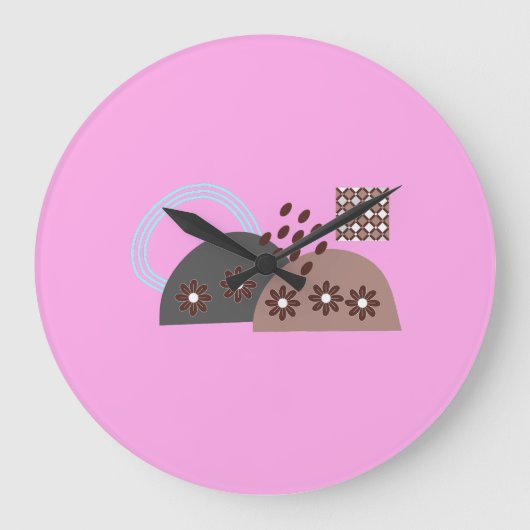 Moderne Boho Monogramed Grote Klok (Voorkant)