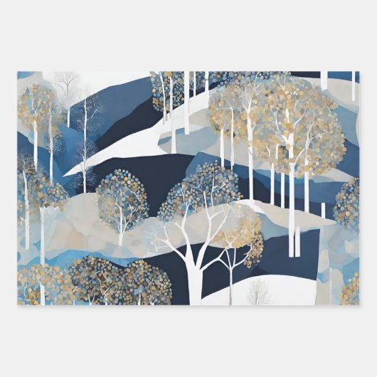 Moderne Boho Mountain Aspen Inpakpapier Vel (Voorkant 3)