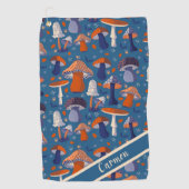 Moderne Boho Mushroom Patroon Meisje Golfer Golfhanddoek (Voorkant)