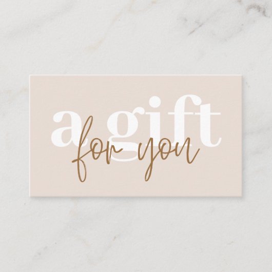 Moderne Boho Neutral Coupon Discount Kaart (Voorkant)