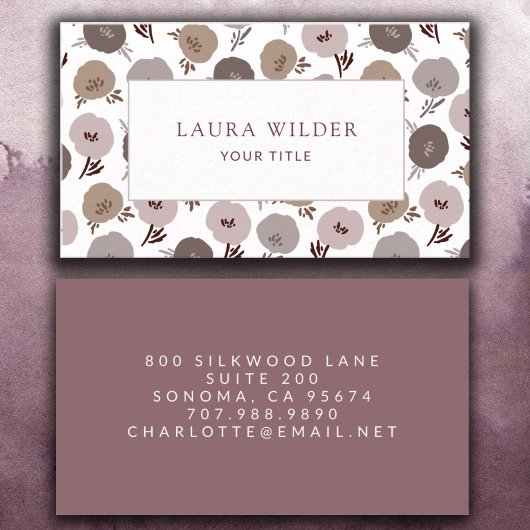Moderne Boho Neutrale Bloemen Visitekaartje