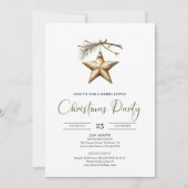 Moderne Boho Neutrale Kleuren Rustische Kerst Dine Kaart (Voorkant)