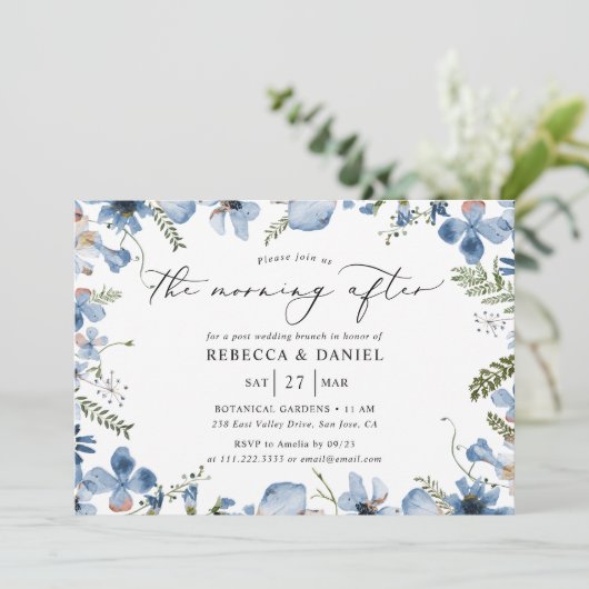 Moderne Boho ochtend na bruiloft brunch Kaart (Staand voorkant)