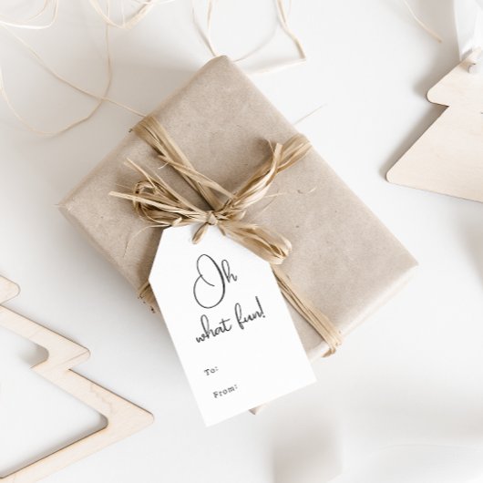 Moderne Boho Oh Wat leuk Naar en Van Cadeaulabel