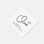 Moderne Boho One Heart Eerste Verjaardag Servet (Hoek)