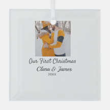 Moderne boho onze eerste kerstfoto paar naam