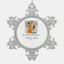 Moderne boho onze eerste kerstfoto paar naam