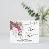 Moderne Boho Orchideeën Bloemige Bewaar de Datum Aankondigingskaart (Staand voorkant)