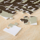 Moderne Boho Organische Doodles Bruin Legpuzzel (Zijkant)