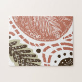 Moderne Boho Organische Doodles Bruin Legpuzzel (Horizontaal)