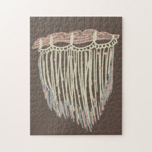 Moderne Boho Organische Macrame Kunst Doodles Legpuzzel