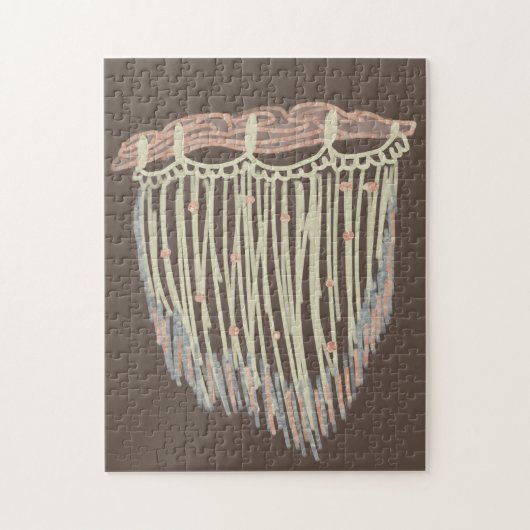 Moderne Boho Organische Macrame Kunst Doodles Legpuzzel (Verticaal)