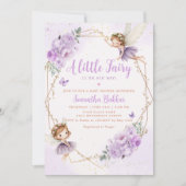 Moderne Boho Paarse Een kleine Fairy Girl Baby sho Kaart (Voorkant)