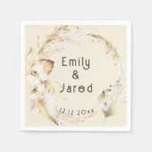 Moderne Boho Palm Orchideeën bruiloft Servet (Voorkant)