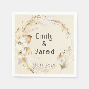 Moderne Boho Palm Orchideeën bruiloft Servet