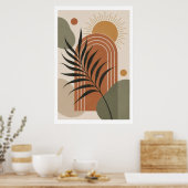 Moderne Boho Palmblad Kunstposter Poster (Keuken)