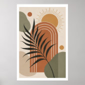 Moderne Boho Palmblad Kunstposter Poster (Voorkant)