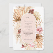 Moderne Boho Pampas Gras Bloemenboog Blush Pink Kaart (Voorkant)