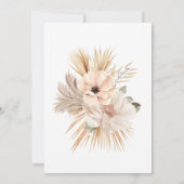 Moderne Boho Pampas Gras Boog Bruiloft Kaart (Achterkant)
