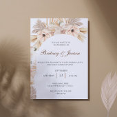 Moderne Boho Pampas Gras Boog Bruiloft Kaart