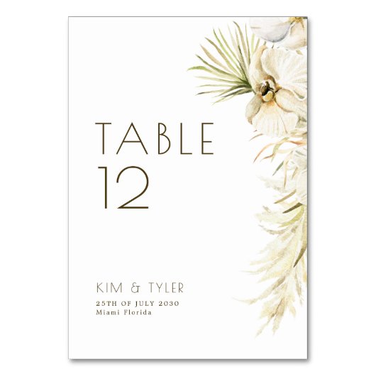 Moderne boho pampas gras bruiloft kaart (Voorkant)