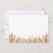 Moderne Boho Pampas Grass Wedding RSVP Kaartje (Achterkant)