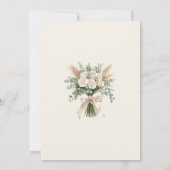 Moderne Boho Pampas Grass & White Rose Wedding Kaart (Achterkant)