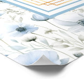 Moderne Boho Pastel Blauw Goud Glitter Zitting Gra Poster (Hoek)