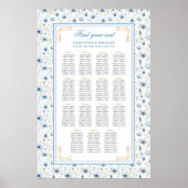 Moderne Boho Pastel Blauw Goud Glitter Zitting Gra Poster (Voorkant)