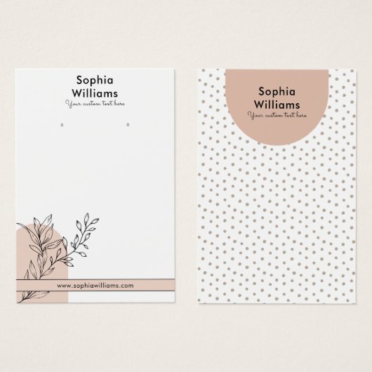 Moderne Boho Pastel Oorbel Sieraden Display Kaart (Voorkant /achterkant)