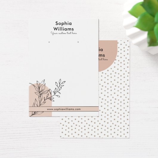 Moderne Boho Pastel Oorbel Sieraden Display Kaart (Bureau)