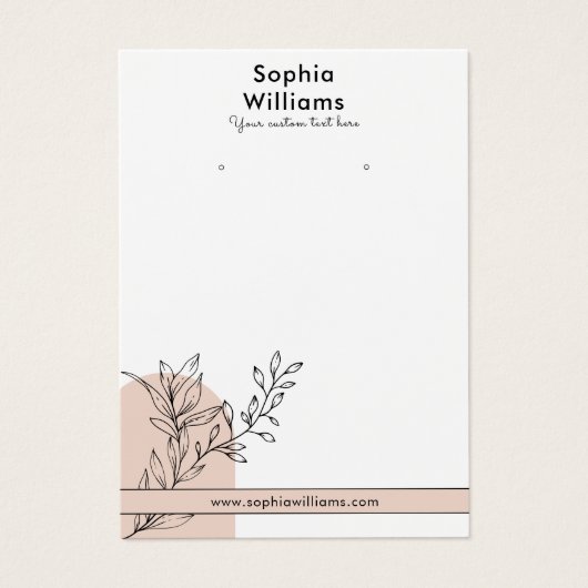 Moderne Boho Pastel Oorbel Sieraden Display Kaart (Voorkant)