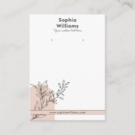 Moderne Boho Pastel Oorbel Sieraden Display Kaart Contactkaartje